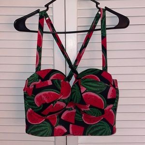 TORRID PUSH UP FRUIT PRINT BIKINI TOP 🍉
